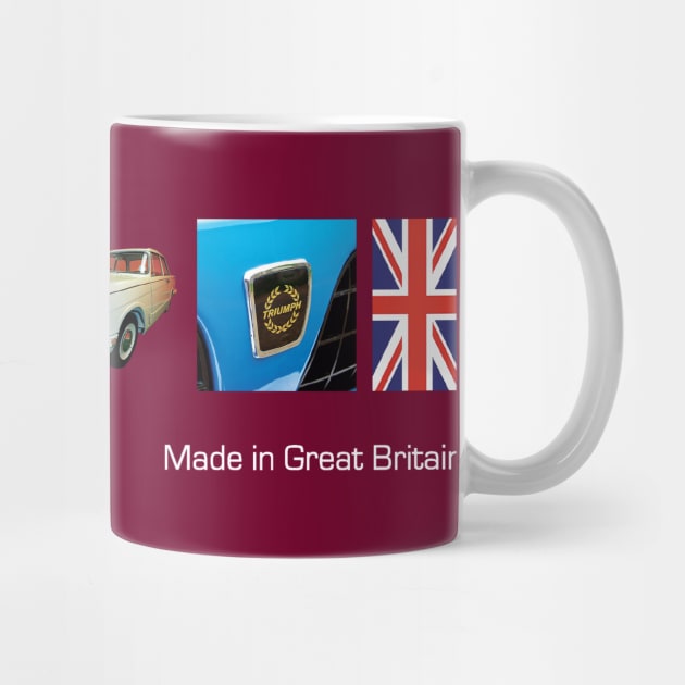 Retro Triumph Cars Made In Great Britain T-Shirt Design by funkymonkeytees